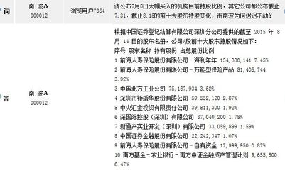 [互動(dòng)]南玻A:證金系和匯金持有公司6205萬(wàn)股